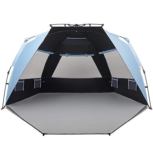 Easthills Outdoors Instant Shader Dark Shelter Pop Up Beach Tent Sun Shelter with UPF 50+ UV Protection for Kids & Family Sky Blue