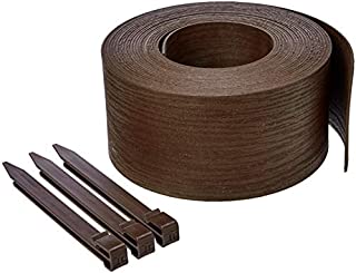 AmazonBasics Landscape Edging Coil with Stakes - 5 Inch, Brown