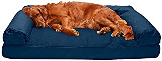 Furhaven Pet Dog Bed - Orthopedic Quilted Traditional Sofa-Style Living Room Couch Pet Bed with Removable Cover for Dogs and Cats, Navy, Jumbo