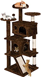 YAHEETECH Cat Tree with Sisal-Covered Scratching Posts 55 inches