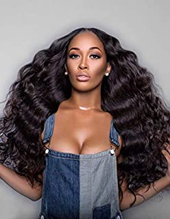 Persephone 180% Density 360 Lace Frontal Wig Pre Plucked with Baby Hair Brazilian Remy Deep Body Wave 360 Lace Human Hair Wigs for Black Women Natural Color 16 Inch