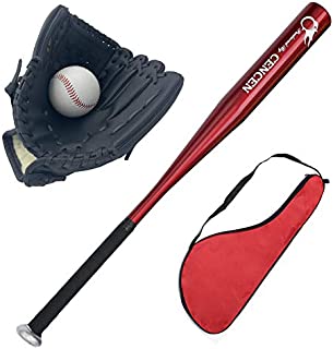 Agirlgle Baseball Bats for Kids, Teens Baseball Set with Ball Youth Baseball Toy, 25in Aluminum Alloy Bat, 10.5in Glovev (red bat)