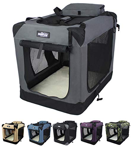 EliteField 3-Door Folding Soft Dog Crate, Indoor & Outdoor Pet Home, Multiple Sizes and Colors Available (36