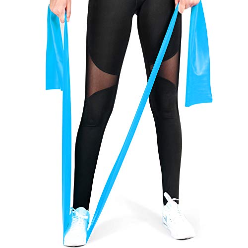 MOKOSS Exercise Band Long Resistance Bands Professional Latex Free Elastic Bands, Perfect for Strength Training, Physical Therapy, Yoga, Pilates, Stretching (Sky Blue)