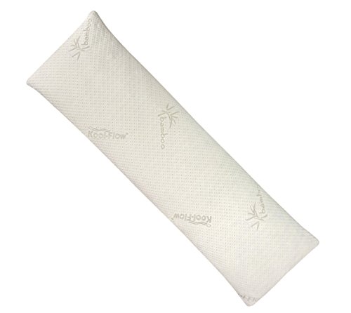 Snuggle-Pedic Ultra-Luxury Bamboo Shredded Memory Foam Full Size Body Pillow with Kool-Flow Breathable Cooling Hypoallergenic Pillow Outer Fabric - Fits 20 x 54 inch Body Pillow Cases & Covers