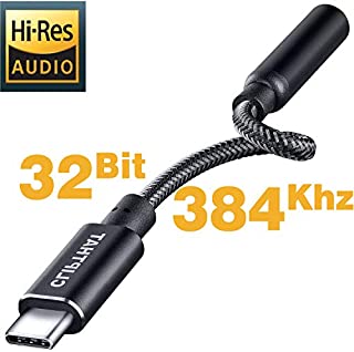 USB C to 3.5mm Headphone Adapter, CLIPTHAT HiFi Type C to Aux Audio Jack, 32Bit/384Khz Hi-Res Portable USBC DAC dongle, TRRS Mic Support, Compatible with Pixel, Samsung Galaxy, Note, iPad Pro and More