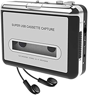 Cassette Player-Cassette Tape to MP3 CD Converter- Powered by Battery or USB,Convert Walkman Tape Cassette to MP3, Compatible with Laptop and PC, USB Cable,Software CD,3.5mm Jack Earphone-DIGITNOW