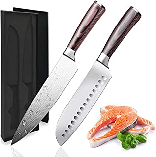 Pro Kitchen Knife 8 inch chef knife and 7 inch kitchen knife High Carbon Stainless Steel Ergonomic Equipment chef's knives 2 piece