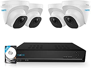 Reolink 8CH 5MP PoE Home Security Camera System, 4pcs Wired 5MP Outdoor PoE IP Cameras, 8MP/4K 8-Channel NVR Security System with 2TB HDD for 24/7 Recording, RLK8-520D4-5MP