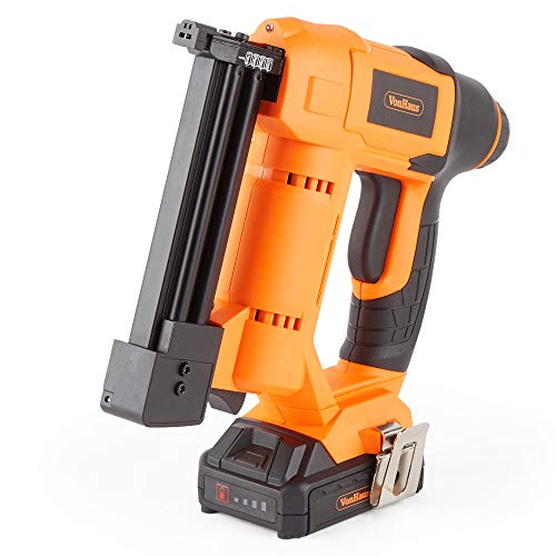 VonHaus 18v Cordless Nail Gun/Brad Nailer - Li-ion Battery Operated  Ergonomic  Medium Duty For Fabrics, Upholstery, Underlay, Carpeting, Roofing & Crafts Model No. 9100100