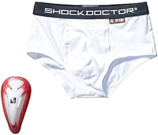 Shock Doctor 212 Core Support Brief with Protective Cup Boys Protective Underwear for Football Baseball Wrestling & Hockey, Athletic Support Jockstrap