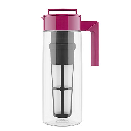 Takeya Iced Tea Maker with Patented Flash Chill Technology Made in USA, 2 Quart, Raspberry