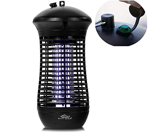 White Kaiman Bug Zapper w/ Dusk to Dawn Built in Light Sensor ~ 4000v Zapping Power Mosquito Killer and Insect Zapper ~ 1500 Sq. Ft Coverage ~ 18W UVA Replaceable Bulb &120v 3.5ft Power Cord