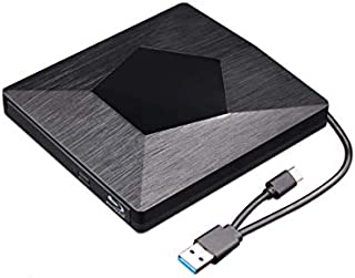 External 3D Blu Ray DVD Drive Burner, Wihool Ultra Slim USB 3.0 and Type-C Blu Ray BD CD DVD Burner Player Writer Reader Disk for Mac OS, Windows xp/7/8/10, Laptop PC (Black)