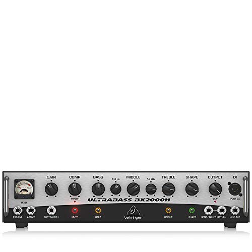 BEHRINGER BX2000H 2,000-Watt Class-D Bass Amplifier with Mosfet Preamp Compressor and Dynamizer Technology Black