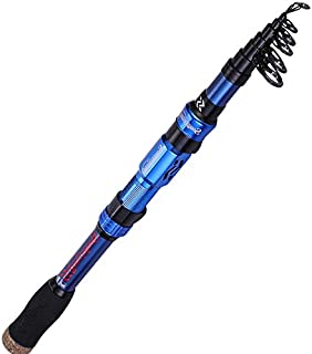 Sougayilang Telescopic Fishing Rod - 24 Ton Carbon Fiber,CNC Machined Reel Seat,Comfortable EVA Handle, Travel Fishing Rod for Bass Trout Fishing (1pcs Fishing Rod, 1.8m/5.9ft)