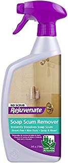 Rejuvenate Scrub Free Soap Scum Remover Shower Glass Door Cleaner Works on Ceramic Tile, Chrome, Plastic and More 24oz