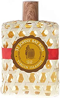 St Johns Bay Rum Aftershave and Cologne | Made with Bay Leaves from the Virgin Islands | Best Selling Bay Leaf After Shave Fragrance for Men | (4 oz Splash Bottle )