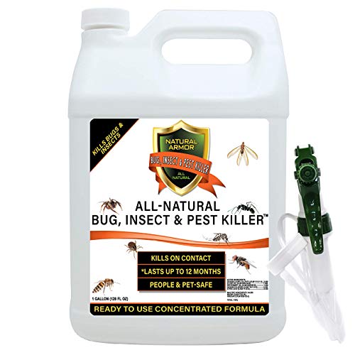 Natural Bug, Insect & Pest Killer & Control Including Fleas, Ticks, Ants, Spiders, Bed Bugs, Dust Mites, Roaches and More for Indoor and Outdoor Use, 128 Oz Gallon