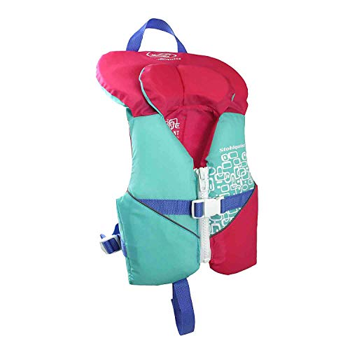 Stohlquist Waterware Toddler Life Jacket Coast Guard Approved Life Vest for Infants,Aqua/Pink,8-30 lbs
