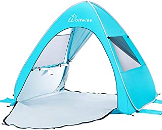 WolfWise UPF 50+ Easy Pop Up 2-3 Person Beach Tent Sun Shelter Instant Automatic Portable Sport Umbrella Baby Canopy Cabana