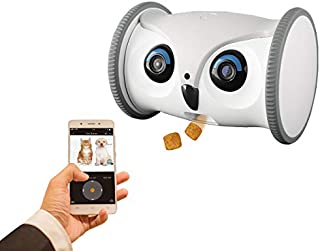 SKYMEE Owl Robot: Mobile Full HD Pet Camera with Treat Dispenser, Interactive Toy for Dogs and Cats, Remote Control via App