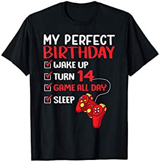 14th Perfect Birthday Gamer Gaming 14 Years Old Gift Boys T-Shirt