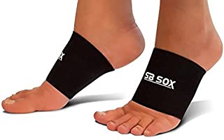 SB SOX Compression Arch Sleeves for Men & Women - Perfect Option to Our Plantar Fasciitis Socks - For Plantar Fasciitis Pain Relief and Treatment for Everyday Use with Arch Support (Black, Medium)