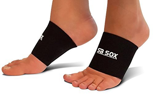 SB SOX Compression Arch Sleeves for Men & Women - Perfect Option to Our Plantar Fasciitis Socks - For Plantar Fasciitis Pain Relief and Treatment for Everyday Use with Arch Support (Black, Medium)