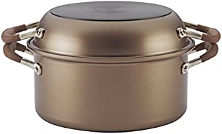 Anolon 83868 Advanced Hard Anodized Nonstick Stockpot / Dutch Oven with Frying / Skillet Pan - 5 Quart and 11 Inch, Bronze Brown