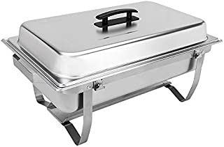 Sterno Products 70153 Foldable Frame Buffet Chafer Set, 8 qt, 8 quart, Silver