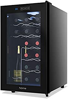 hOmelabs 18 Bottle Wine Cooler - Free Standing Single Zone Fridge and Chiller for Red and White Wines