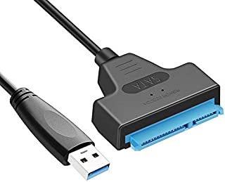 Neeyer SATA to USB Cable, USB 3.0 SATAIII Hard Drive Adapter Cable for 2.5 Inch SSD & HDD Support UASP, 0.7FT 