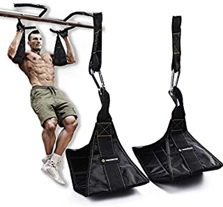 M MANUEKLEAR Hanging Ab Slings Straps Thick EVA Padding for Chinning Pull Up Bar Hanging Leg Raiser Gym Fitness Workout Training for Men and Women