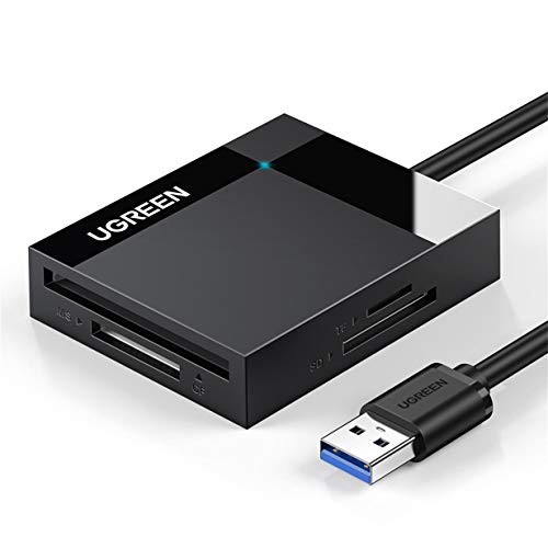 UGREEN SD Card Reader USB 3.0 Card Hub Adapter 5Gbps Read 4 Cards Simultaneously CF CFI TF SDXC SDHC SD MMC Micro SDXC Micro SD Micro SDHC MS UHS-I for Windows Mac Linux