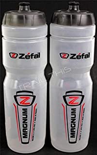 2-Pack Zefal Magnum 33oz 1L Bike Water Bottles BPA Free Dishwasher Safe Clear