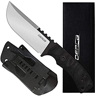 Oerla TAC TF-0017 Thunder Flash Fixed Blade Outdoor Duty Straight Knife 420HC Stainless Steel Field Knife Camping Knife with G10 Handle Waist Clip EDC Kydex Sheath