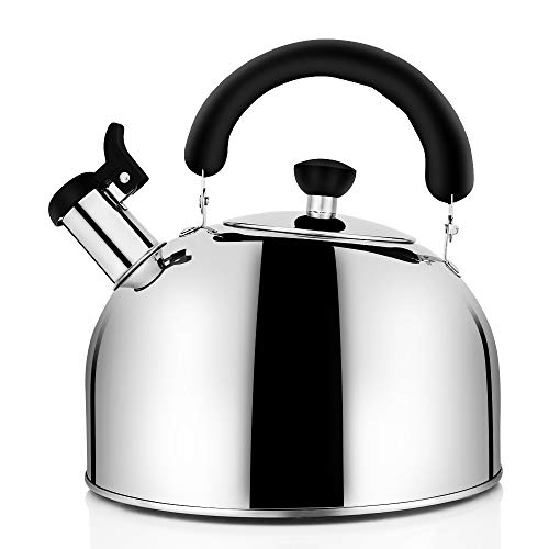 Tea Kettle for Stovetop Whistling Tea Pot, Stainless Steel Teakettle Tea Pots for Stove Top, 3.2QT(3-Liter) Large Capacity with Capsule Base by ECPURCHASE