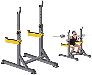 Multi-Function Adjustable Squat Rack Exercise Stand, Barbell Rack Dip Stand, Weight Lifting Bench Press Dipping Station, Steel