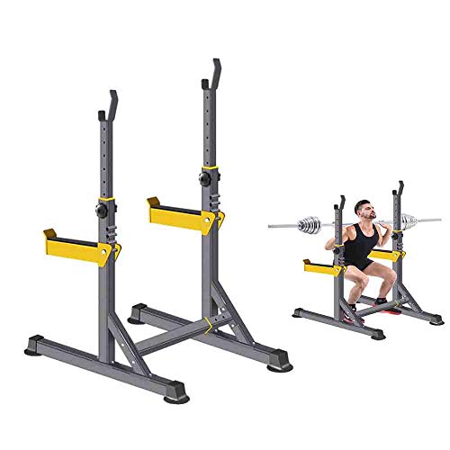 Multi-Function Adjustable Squat Rack Exercise Stand, Barbell Rack Dip Stand, Weight Lifting Bench Press Dipping Station, Steel