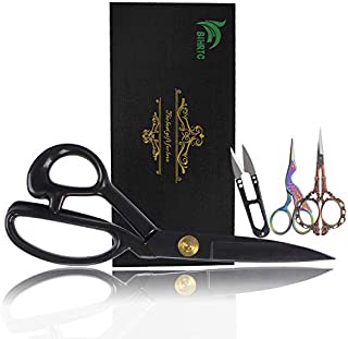 BIHRTC Professional 9 inch Dressmaking Tailor Scissors Small Embroidery Scissors Sharp Fabric Sewing Shears Scissor for Cloth Altering Leather Threading Cutting and Artwork