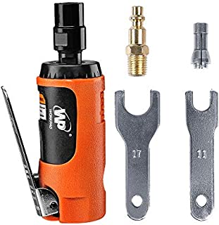 WORKPAD Mini Air Straight Die Grinder, 25000 RPM, Mini Pneumatic Tools, Equipped with 1/4-inch, 1/8-inch collets and 2 wrenches