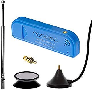 Nooelec NESDR Mini 2+ 0.5PPM TCXO RTL-SDR & ADS-B USB Receiver Set w/Antenna, Suction Mount & Female SMA Adapter. RTL2832U & R820T2 Tuner. Low-Cost Software Defined Radio