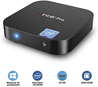 Fanless Mini PC,Intel x5-Z8350 HD Graphics Mini Computer,Windows 10 64-bit,DDR3L 2GB/32GB eMMC/4K/2.4G/5G WiFi/BT 4.2