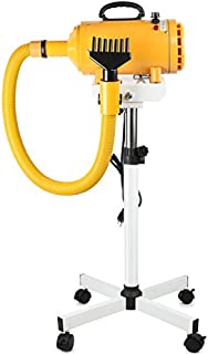 Free Paws Dog Pet Dryer Stand with 4.0 HP 2 Heat Stepless Airflow Grooming Dryer Combo, 2 Speed Heat Adjustable Dog Dryer with 5 Different Nozzles and 1 Hands Free Arm (Yellow)