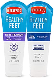 O'Keeffe's for Healthy Feet Foot Cream, 3oz Tube and Night Treatment Foot Cream, 3oz Tube