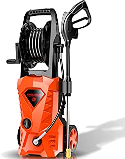 WHOLESUN 3000PSI Electric Pressure Washer 2.4GPM Power Washer 1600W High Pressure Cleaner Machine with 4 Nozzles Foam Cannon,Best for Cleaning Homes, Cars, Driveways, Patios (Organe)