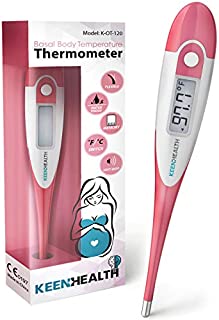 Basal Body Thermometer - Ovulation Thermometer to Track Your Cycle - BBT Thermometer for Trying to Conceive - Natural Family and Pregnancy Planning - Keenhealth K-OT-120