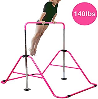 RELIANCER Expandable Gymnastics Bars Junior Training Bar Adjustable Height Gymnastic Horizontal Bars Children Folding Training Monkey Bars Child Gym Climbing Tower Kip Balance Bar for Kids Gymnasts