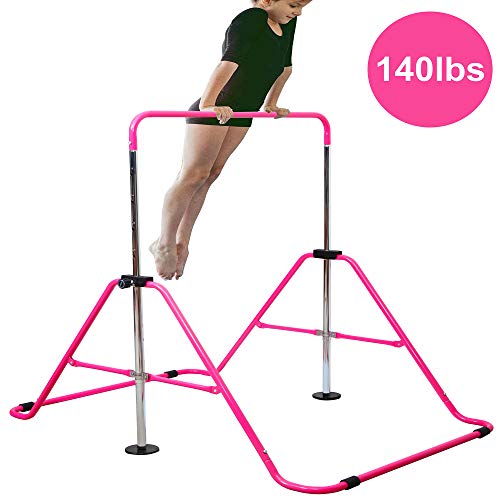 RELIANCER Expandable Gymnastics Bars Junior Training Bar Adjustable Height Gymnastic Horizontal Bars Children Folding Training Monkey Bars Child Gym Climbing Tower Kip Balance Bar for Kids Gymnasts